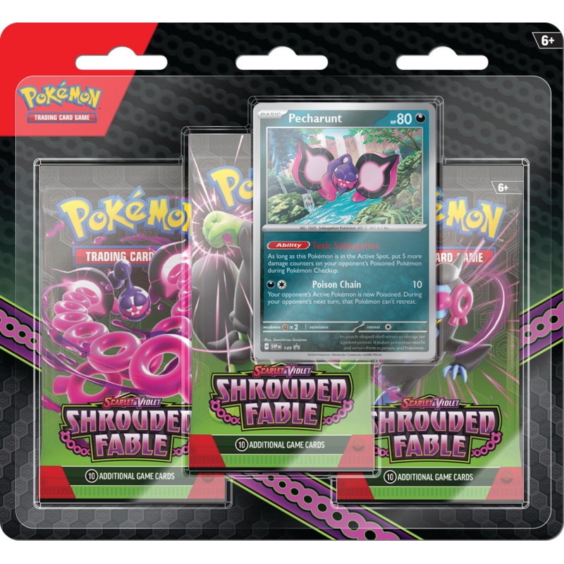 Pokemon - Scarlet and Violet - Shrouded Fable - 3 Pack Blister - Pecharunt