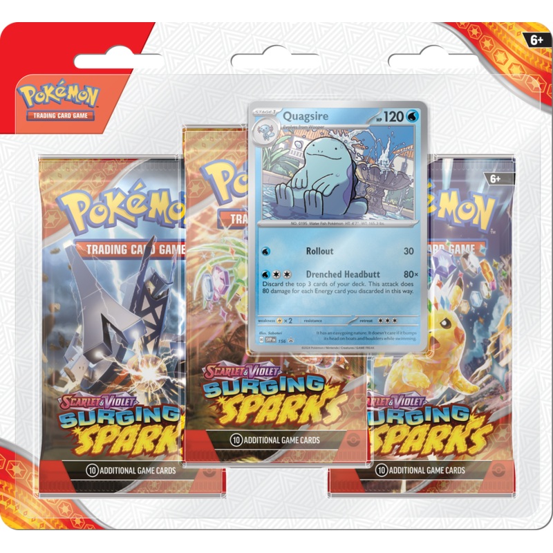 Pokemon - Scarlet and Violet - Surging Sparks - 3-Pack Blister - Quagsire