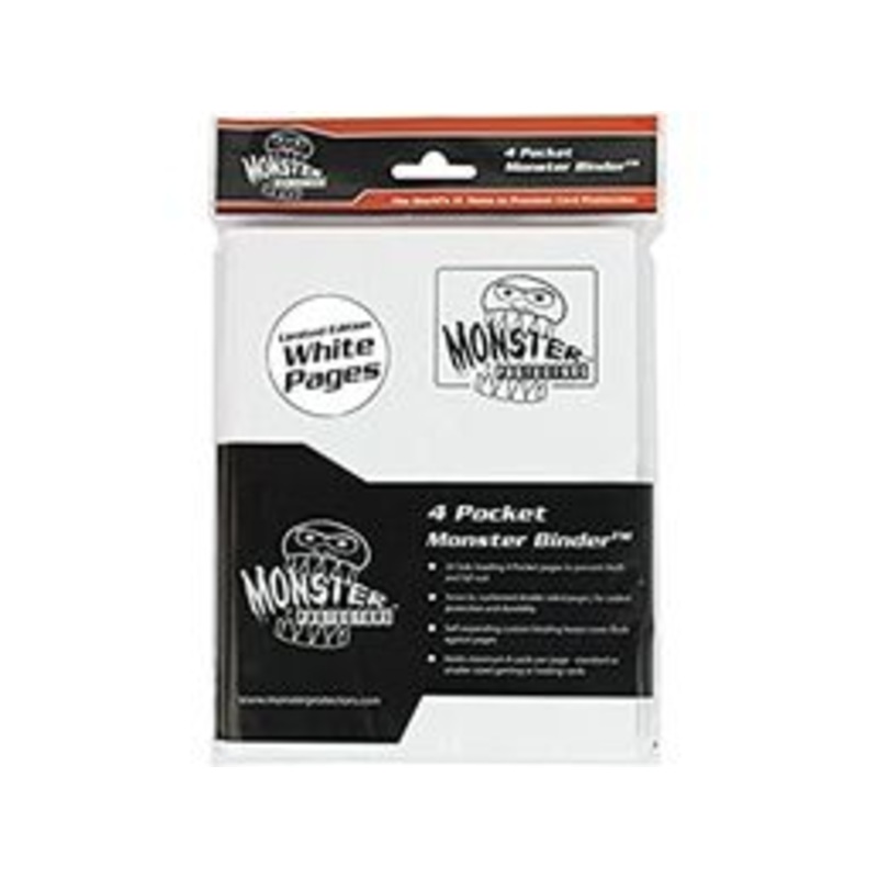 BCW - Monster - 4 Pocket Binder - Holofoil White with White Pages