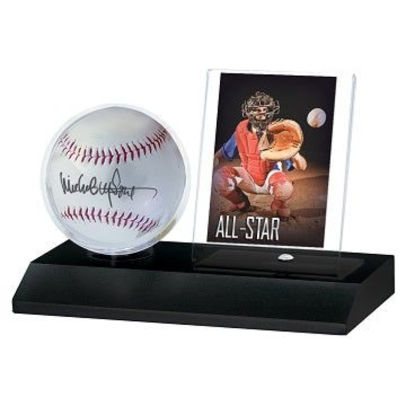 Ultra Pro - Ball and Card Holder - Black Wood