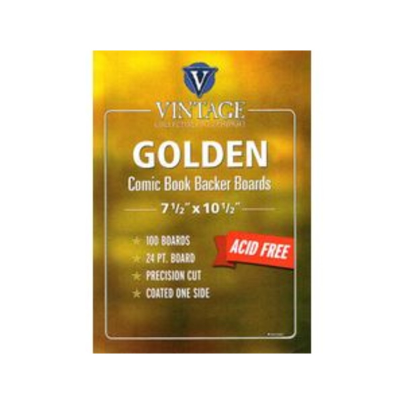 Comic Pro Line - Vintage - Golden Backer Boards - 24pt Super Strong - Acid Free - 7 1/2 x 10 1/2 - Package of 100