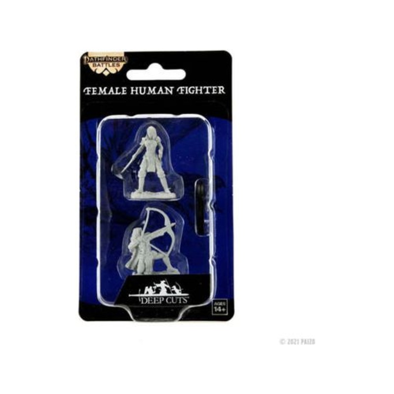 Paizo - Pathfinder - Unpainted Miniatures - Deep Cuts - Female Human Fighter - 90326