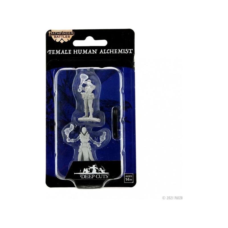 Paizo - Pathfinder - Unpainted Miniatures - Deep Cuts - Human Alchemist Female - 90329
