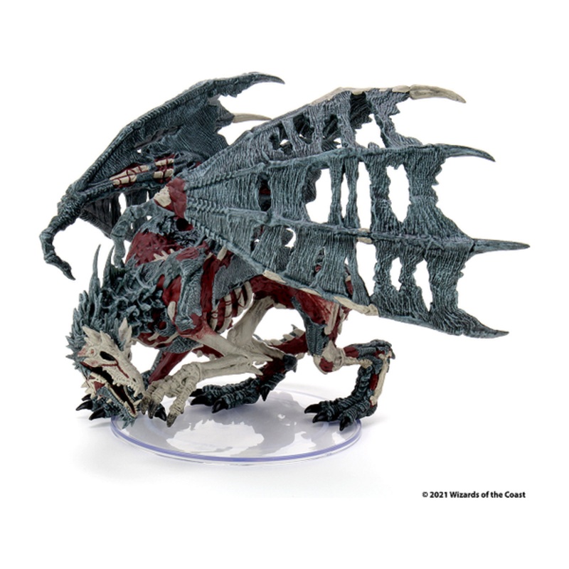 Wizards of the Coast - Dungeons and Dragons - Icons of the Realms - Boneyard Adult Green Dracolich - Premium Figure