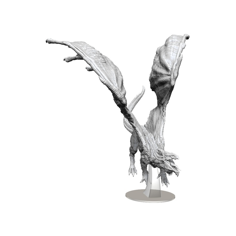 Wizkids - Dungeons and Dragons - Unpainted Miniature - Nolzurs Marvellous Miniatures - Adult White Dragon - 90325
