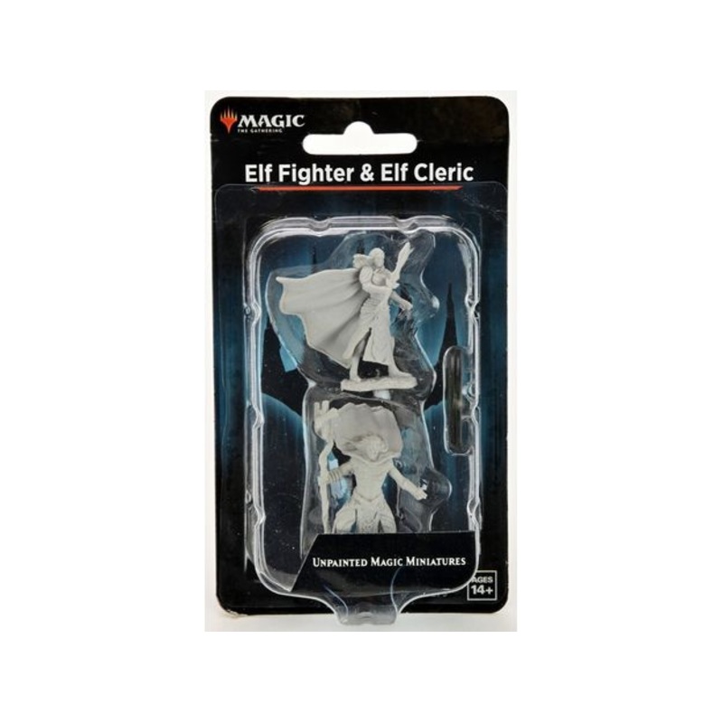 Wizkids - Magic the Gathering - Unpainted Miniature - Elf Fighter and Elf Cleric - 90279