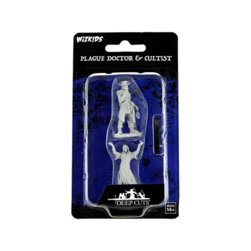 Wizkids - Unpainted Miniature - Deep Cuts - Plague Doctor and Cultist - 90338
