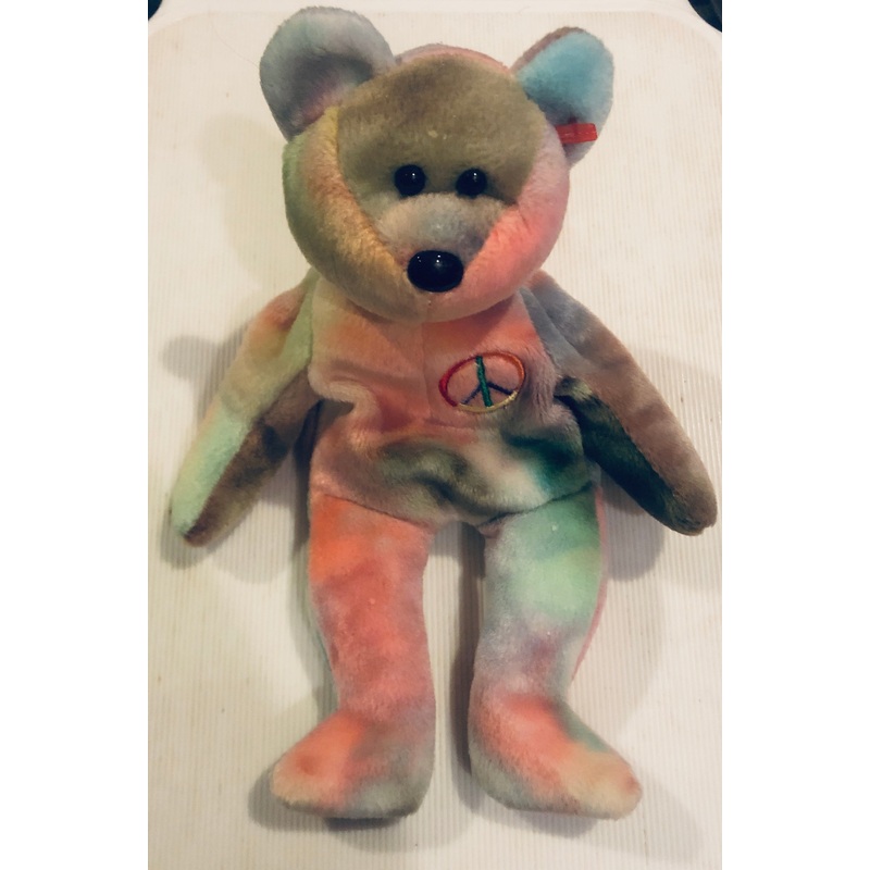 TY Beanie Babies - Peace Tie-Dye Bear - Missing Tag