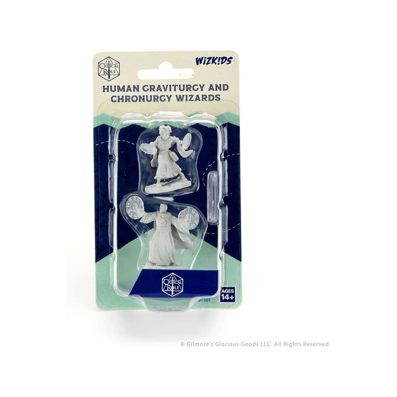 Wizkids - Critical Roll - Unpainted Miniatures - Graviturgy Male and Chronurgy Female - 90391