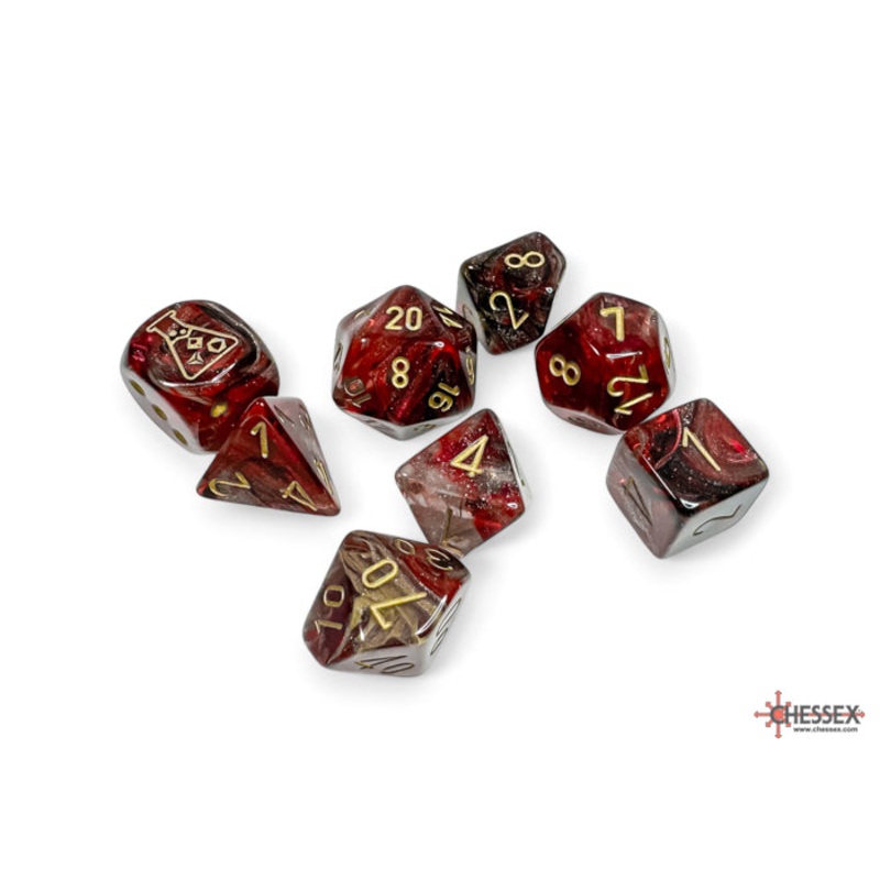 Chessex Dice - Lab Dice - 7-Die Set - Borealis - Polyhedral Cosmos with Gold