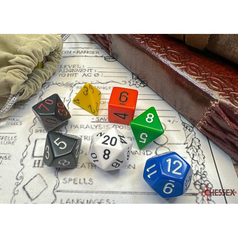 Chessex Dice - Nostalgia Opaque GM and Beginner - Player Set of 7 - CHX 25499
