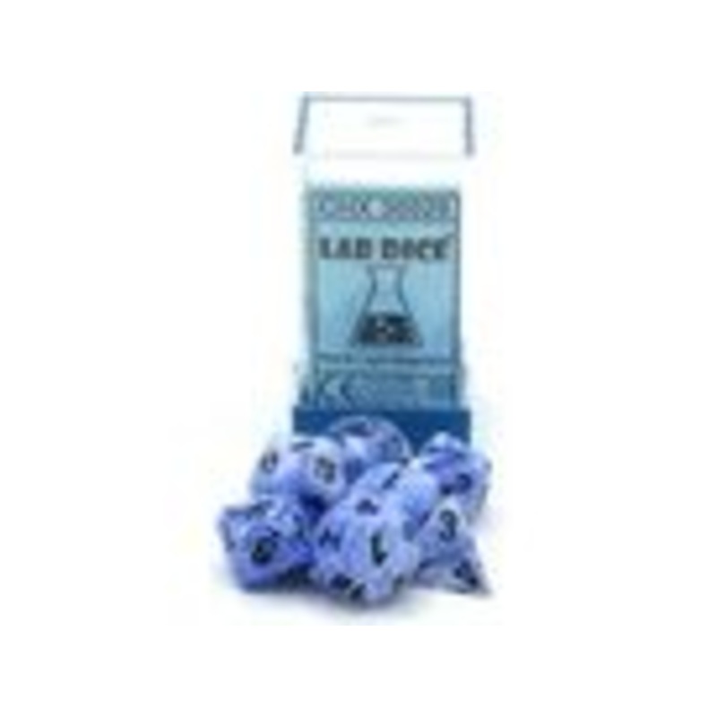 Chessex Dice - Vortex Snow Blue with Black - Set of 7 - CHX 30029