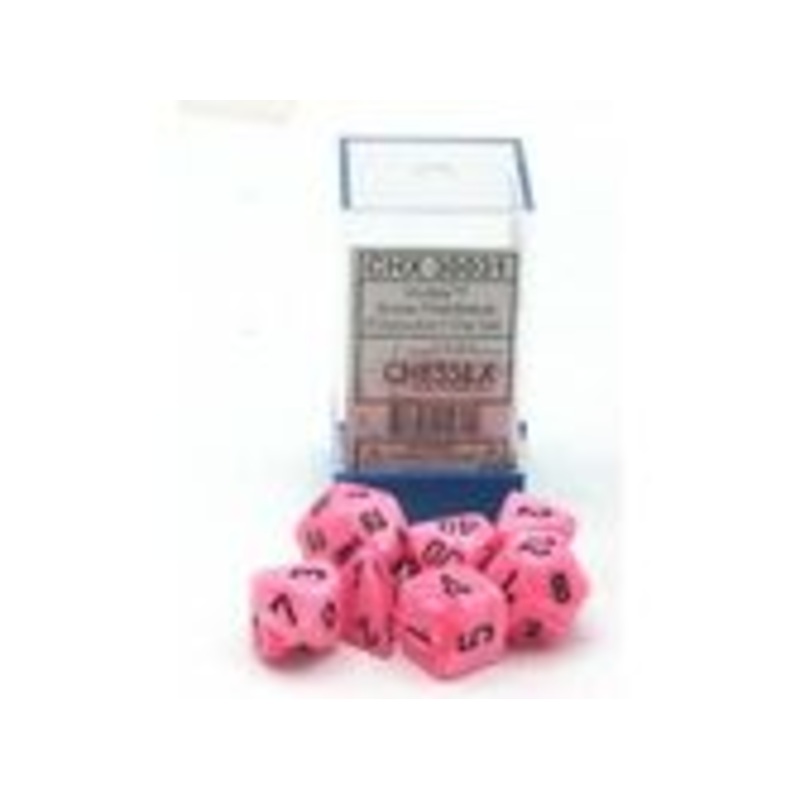 Chessex Dice - Vortex Snow Pink with Black - Set of 7 - CHX 30031
