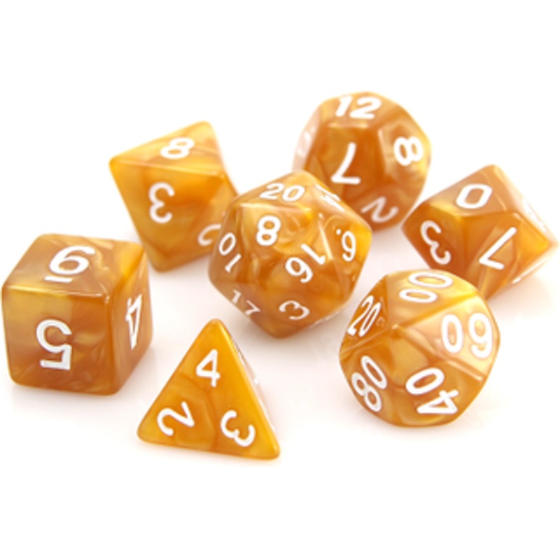 Die Hard Dice - Poly RPG Gold Swirl - Set of 7