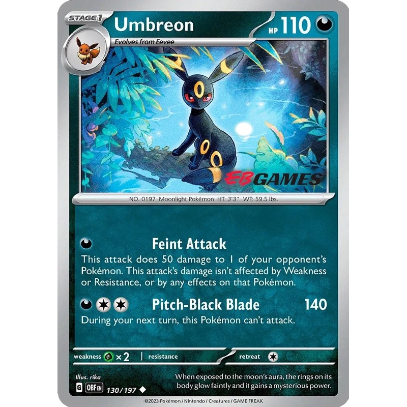 Umbreon (130/197) (EBGames Exclusive) [Scarlet & Violet: Obsidian Flames]