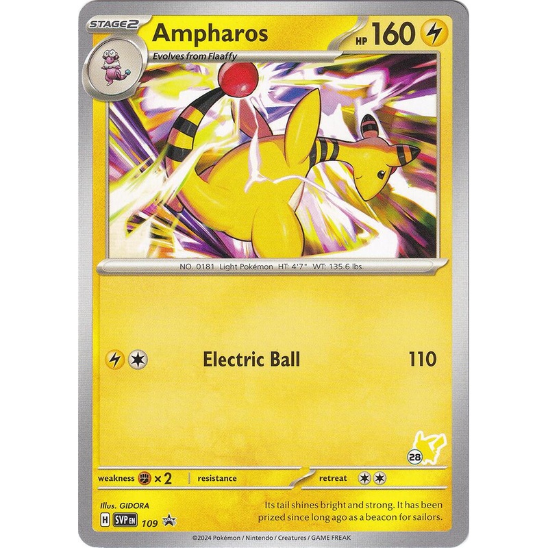 Ampharos (109) (Pikachu Stamp #28) [Battle Academy 2024]