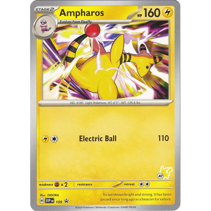 Ampharos (109) (Pikachu Stamp #47) [Battle Academy 2024]
