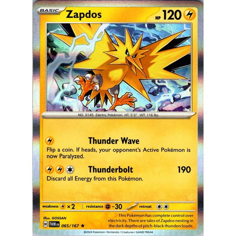 Zapdos (065/167) [Scarlet & Violet: Twilight Masquerade]
