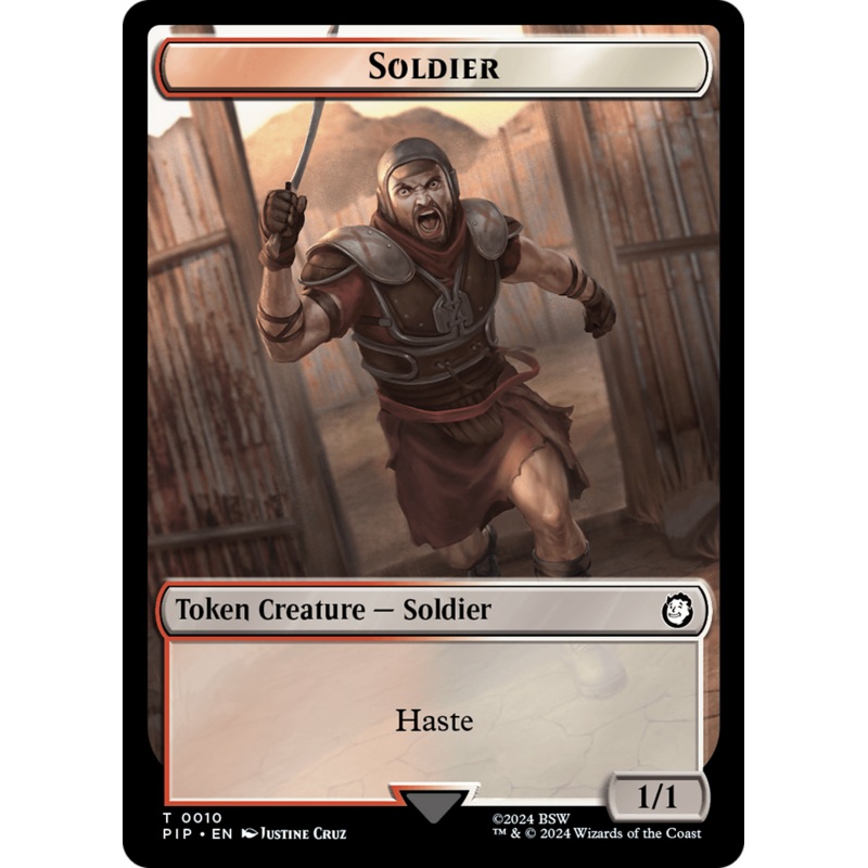 Soldier (0010) // Warrior Double-Sided Token [Fallout Tokens]