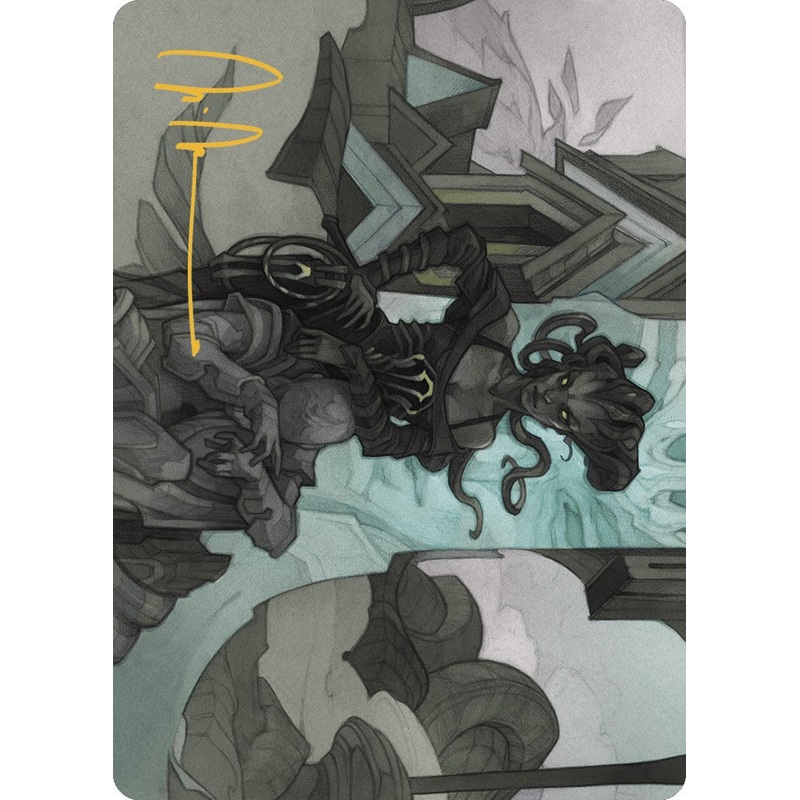 Vraska Joins Up Art Card (Gold-Stamped Signature) [Outlaws of Thunder Junction Art Series]