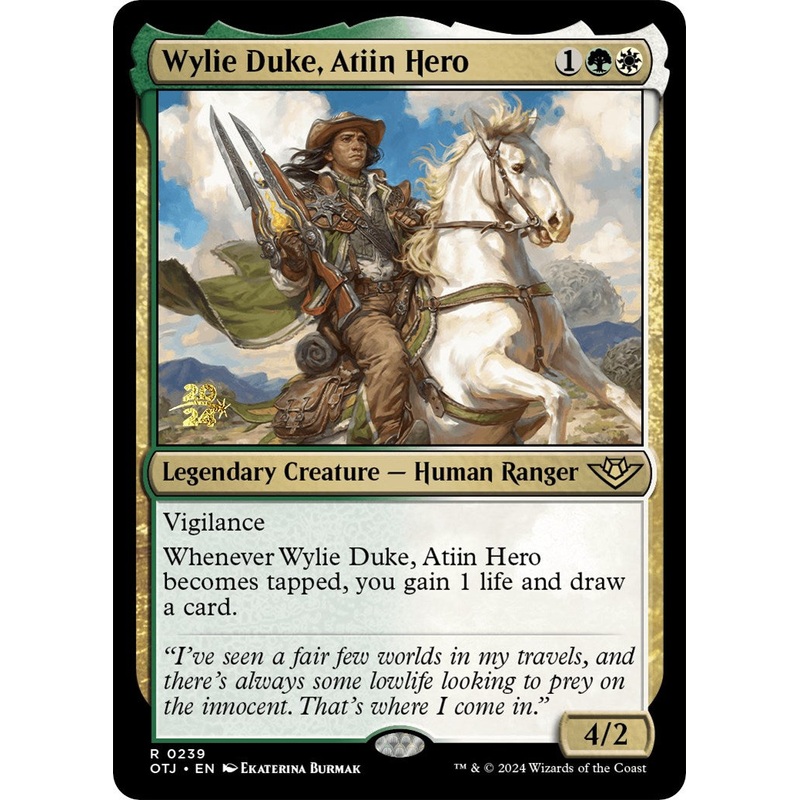 Wylie Duke, Atiin Hero [Outlaws of Thunder Junction Prerelease Promos]