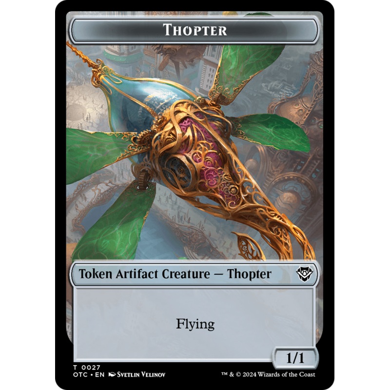 Thopter // Manifest Double-Sided Token [Outlaws of Thunder Junction Commander Tokens]