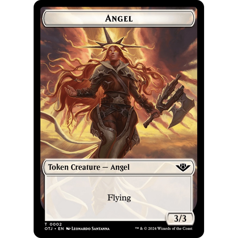 Angel // Plot Double-Sided Token [Outlaws of Thunder Junction Tokens]