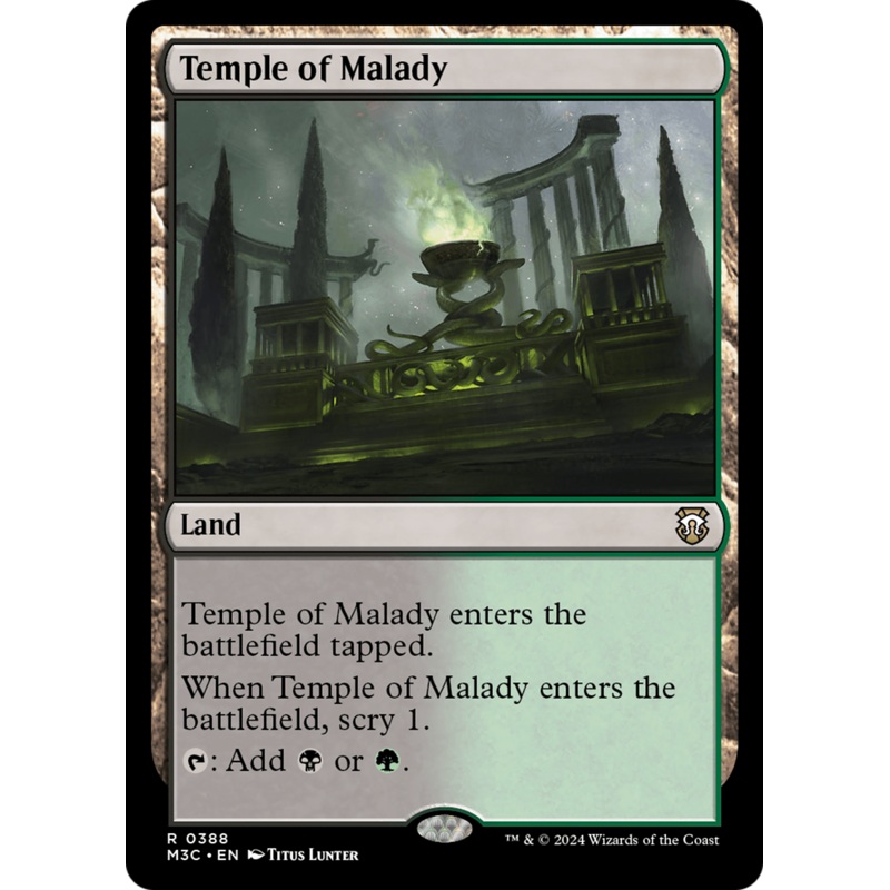 Temple of Malady (Ripple Foil) [Modern Horizons 3 Commander]