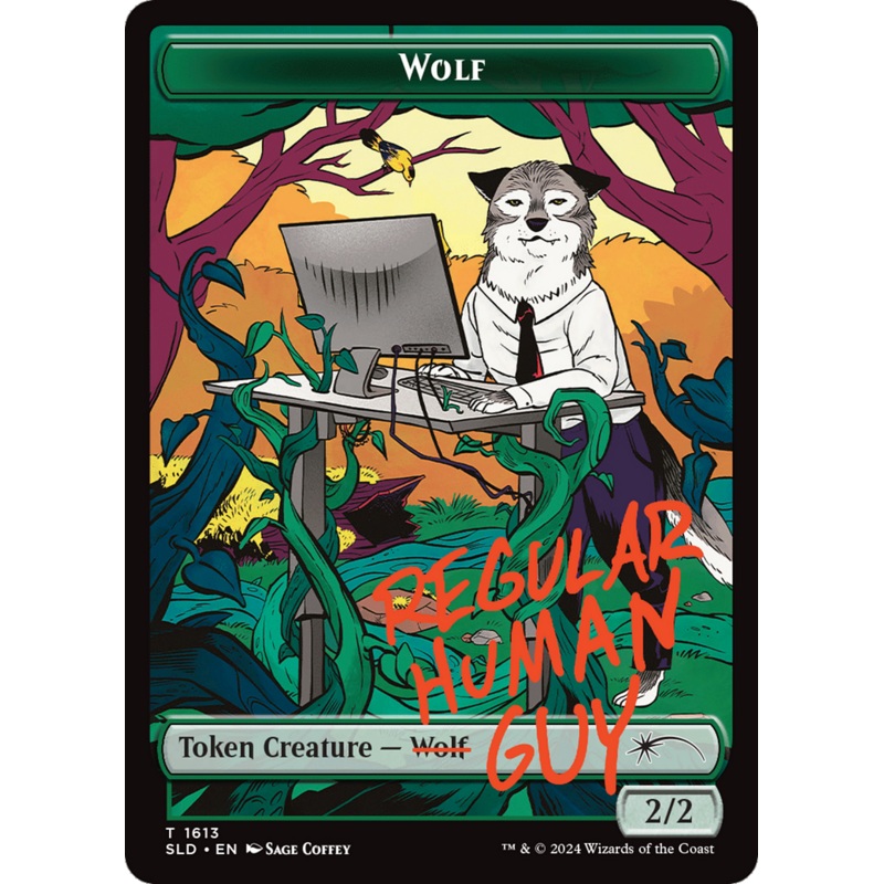 Wolf Token (Rainbow Foil) [Secret Lair: Angels Tokens]