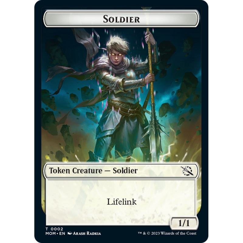 Soldier // Dinosaur Double-Sided Token [March of the Machine Tokens]