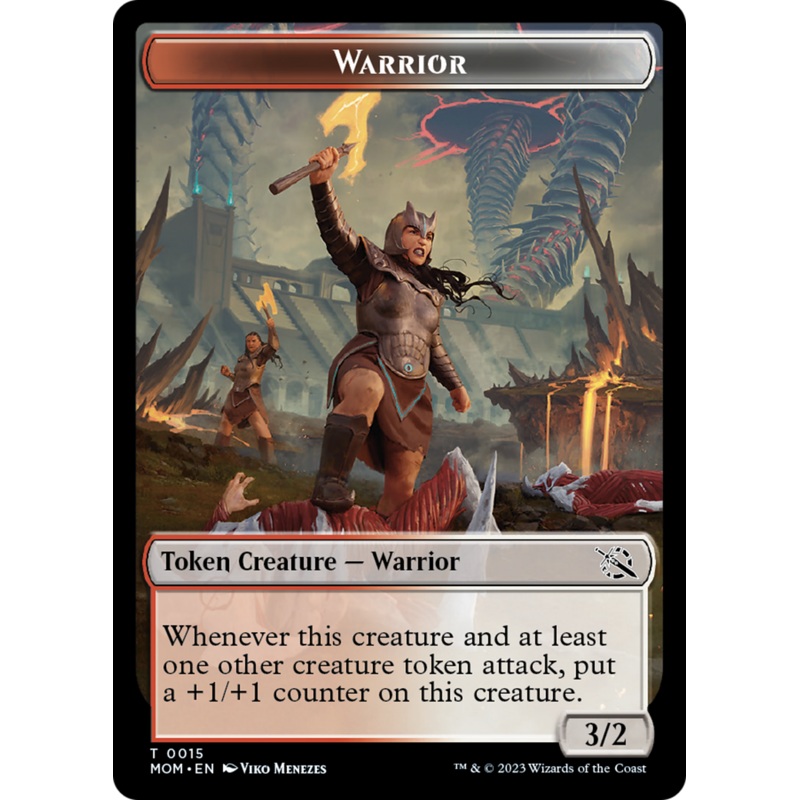 Warrior // Phyrexian Saproling Double-Sided Token [March of the Machine Tokens]