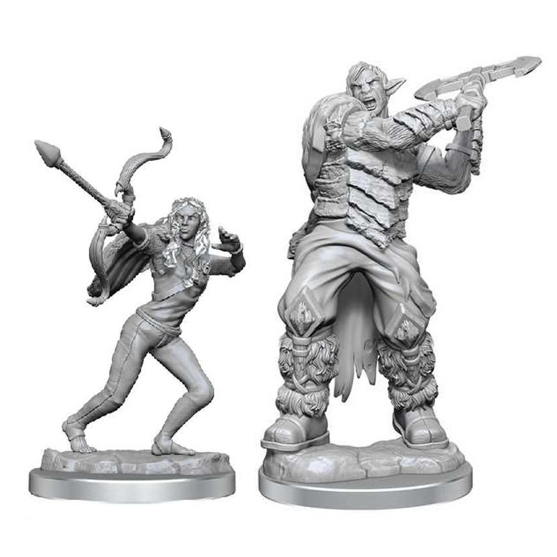 Critical Role Unpainted Miniatures - Ashari Stoneguard & Ashari Skydancer