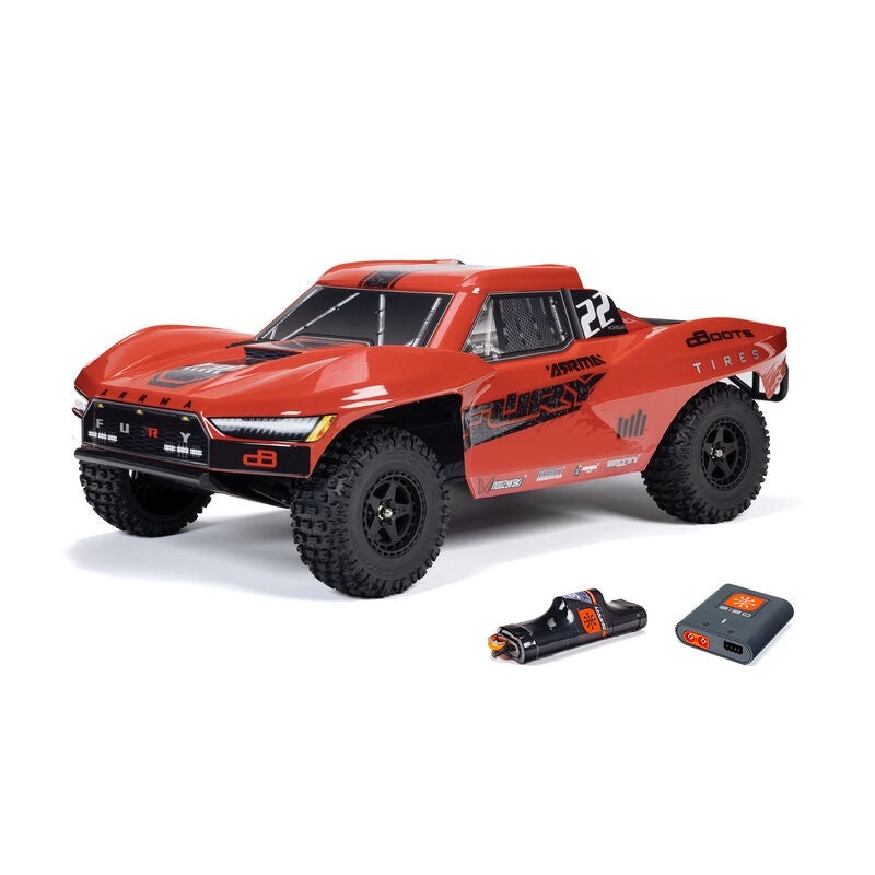 Arrma 1/10 FURY MEGA 550 2WD Short Course Truck RTR  Red