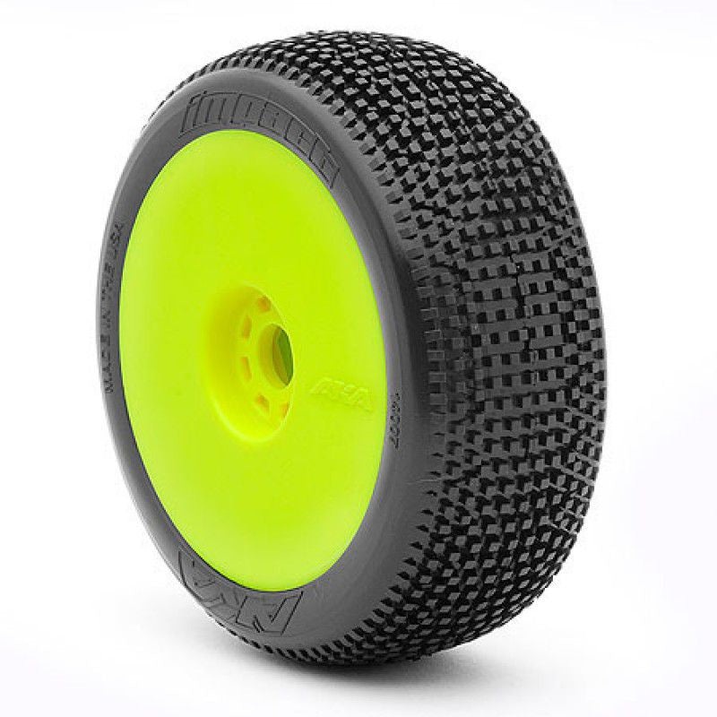 AKA 1:8 Buggy Impact  Evo Wheel Pre-Mounted Yellow (PR)