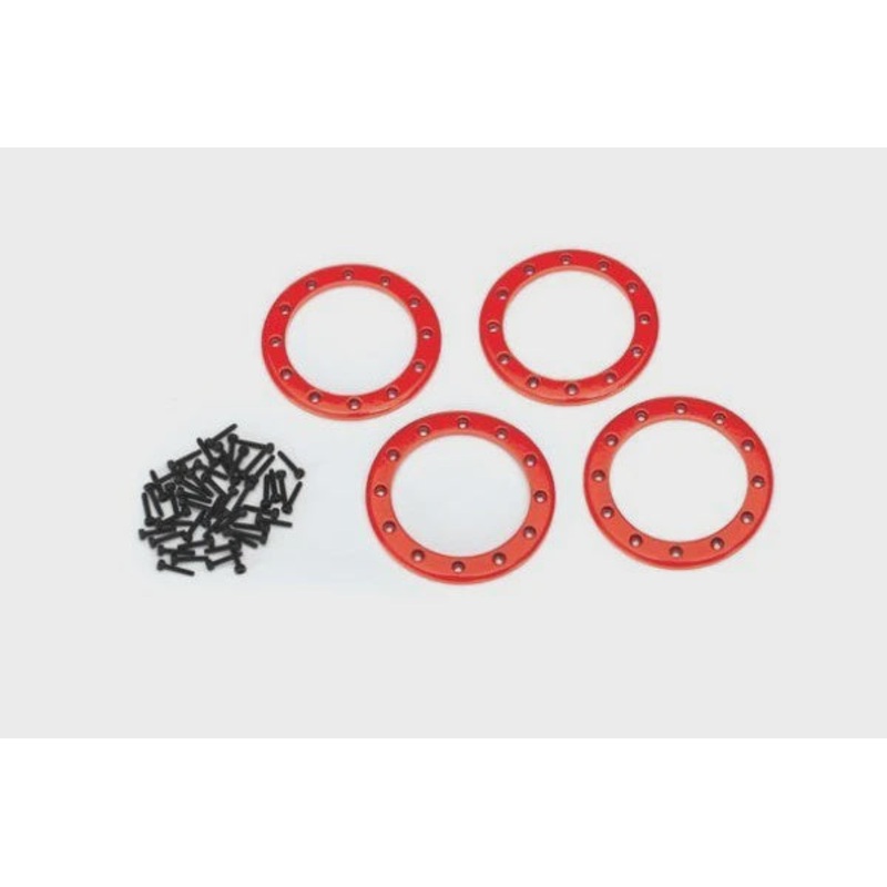 Traxxas  Beadlock Rings Red (2.2') (Aluminum) (4)/ 2X10 Cs (48)