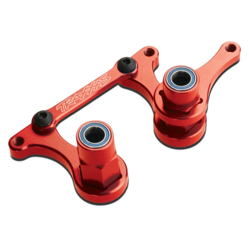 Traxxas 3743X - Steering bellcranks, Red Alu.