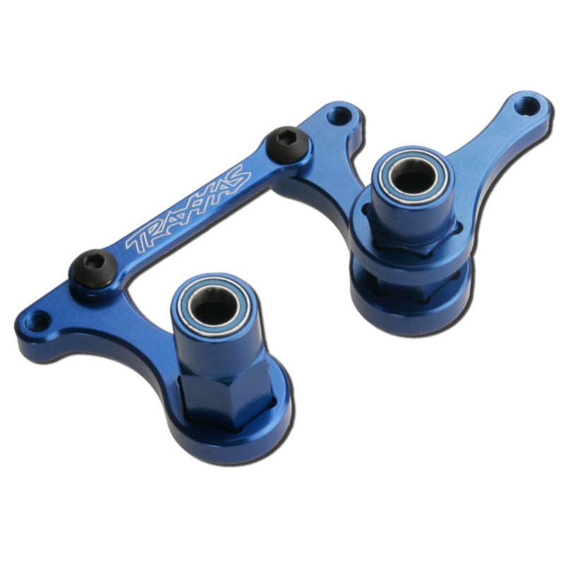 Traxxas 3743A - Steering bellcranks, Blue Alu.