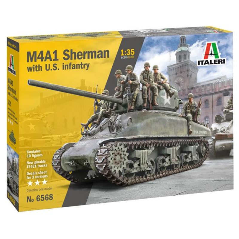 Italeri 1:35 M4A1 Sherman w/U.S. Infantry