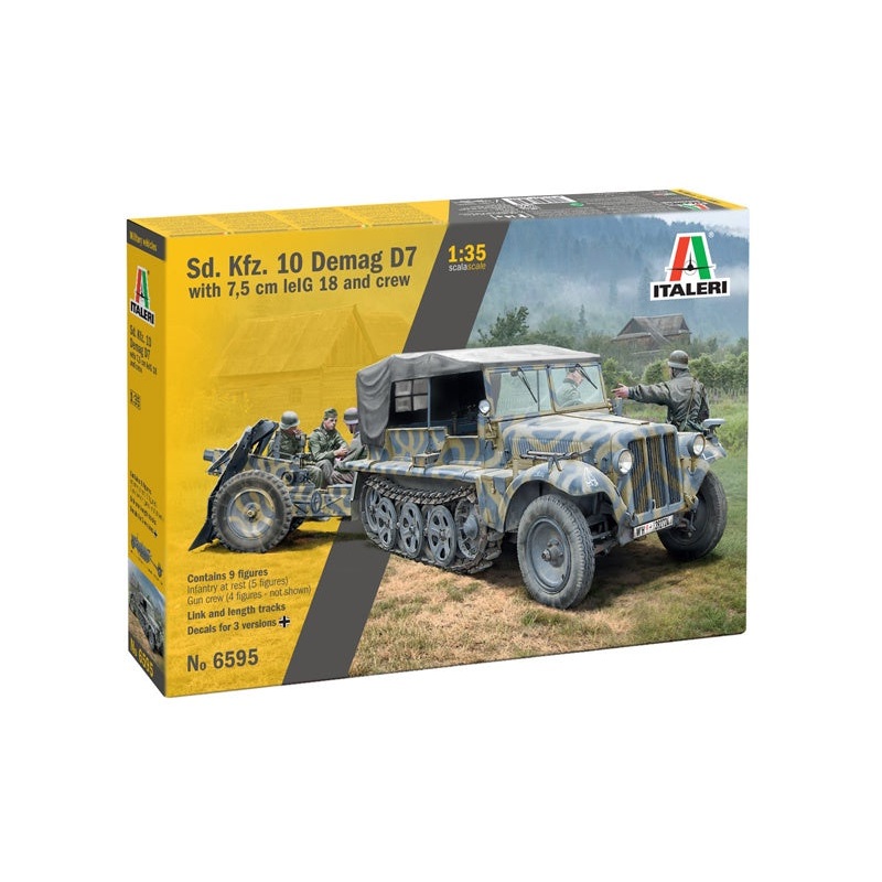 Italeri 1:35 Sd.Kfz. 10 Demag D7 w/7.5 cm lelG 18 & Crew