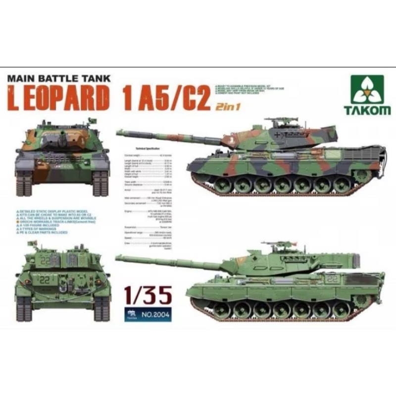 Takom 1:35 Leopard 1A5/C2 MBT with Legends Mantlet Cover Detail Set