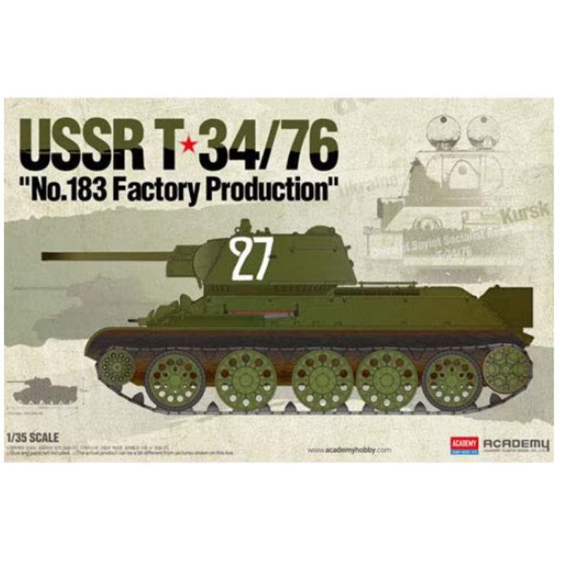 Academy 1:35 T34/76 No 183 Factory w/ Panzer Art Stowage Set