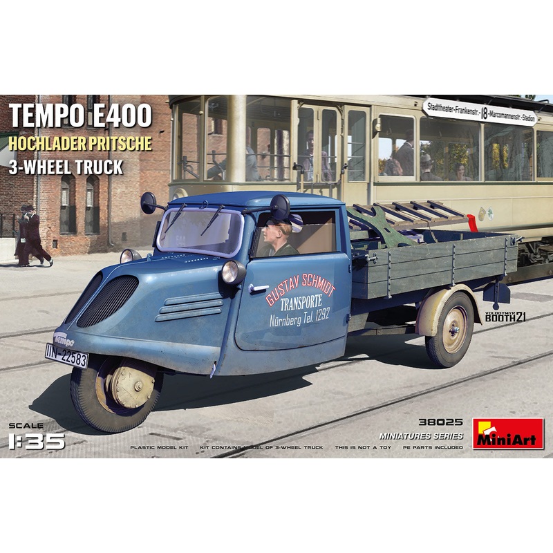 Miniart 1:35 Tempo E400  3 Wheeler Truck Highload Platform