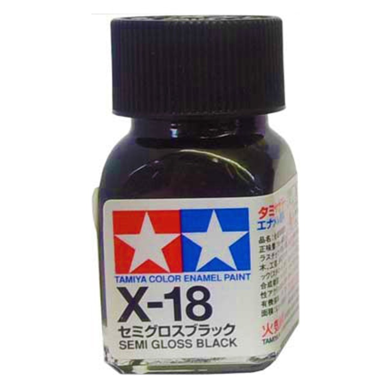 Tamiya X-18 Enamel 10ml Semi-Gloss Black