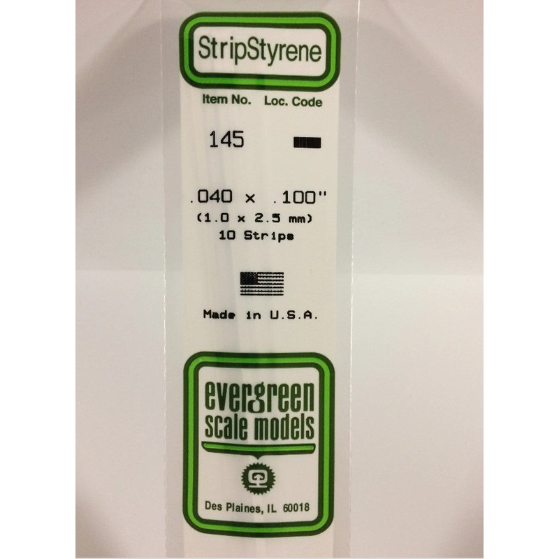 Stripstyrene White 1X2.5Mm 10