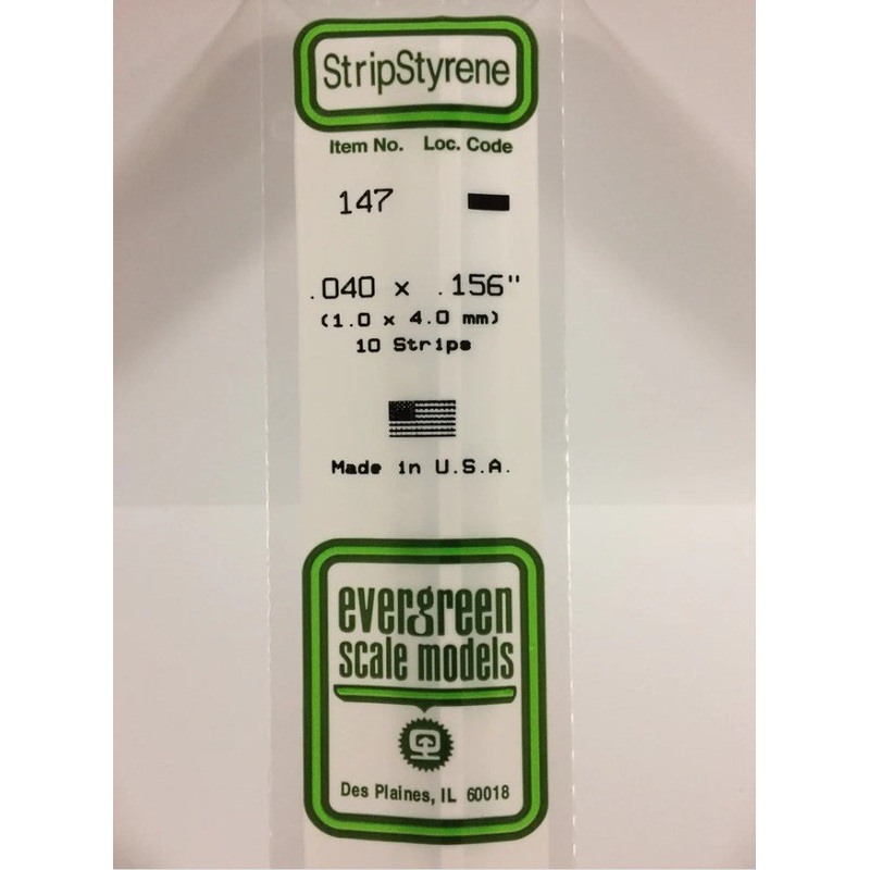 Stripstyrene White 1X4Mm 10