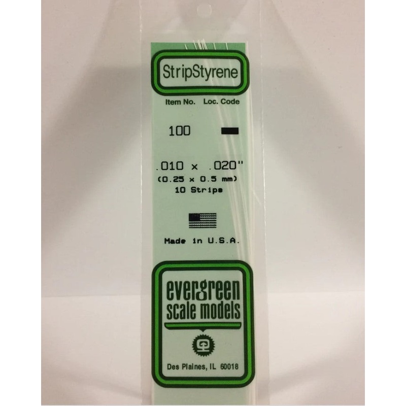 Stripstyrene White.25X.5Mm 10