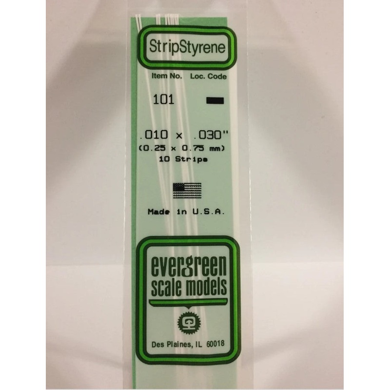 Stripstyrene White.25X.75Mm 10