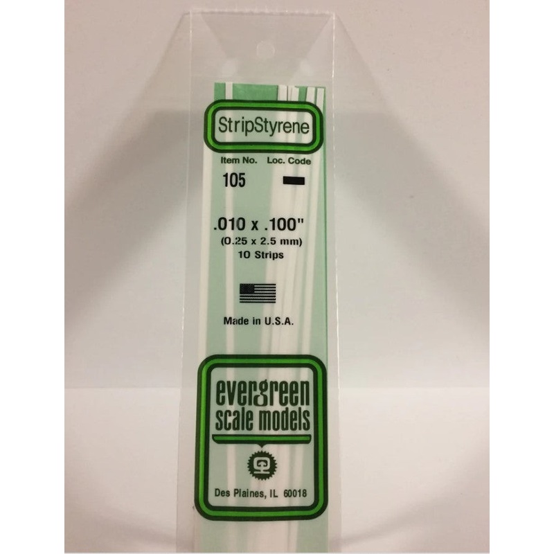 Stripstyrene White.25X2.5Mm 10