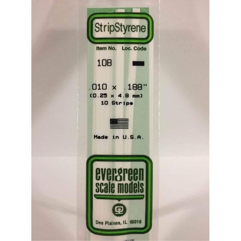 Stripstyrene White.25X4.8Mm 10