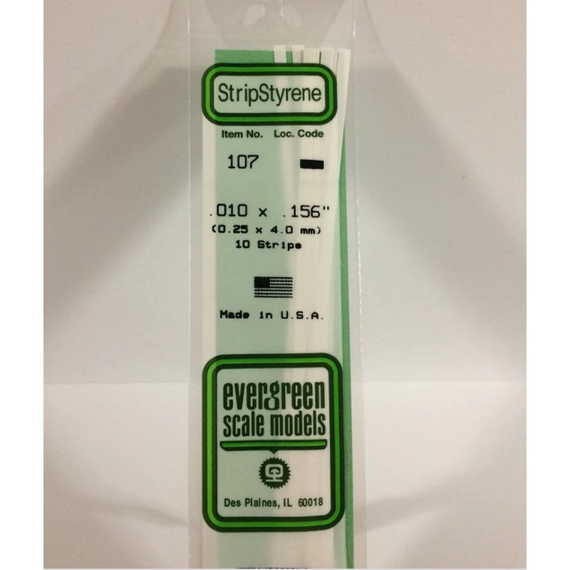Stripstyrene White.25X4Mm 10